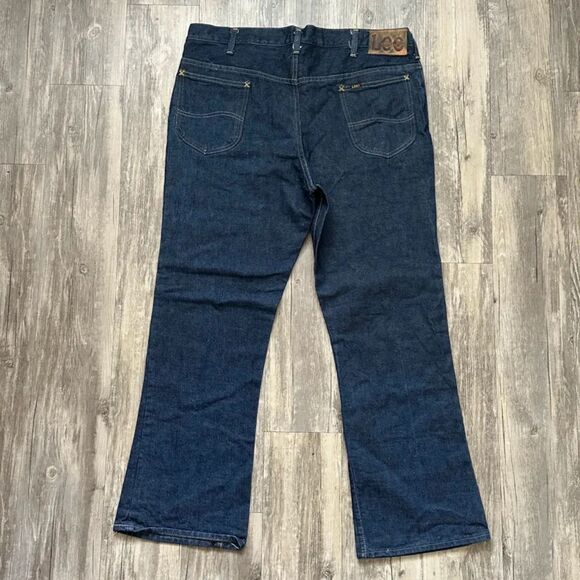 Vintage 70s Lee Riders Flared Denim Dark Wash Jeans Size 38X30 200-0341